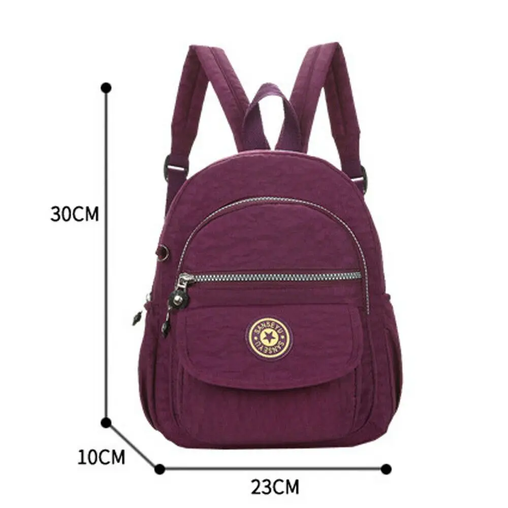 Women Nylon Mini Backpack Purse Small Backpack Shoulder Rucksack Travel Bag