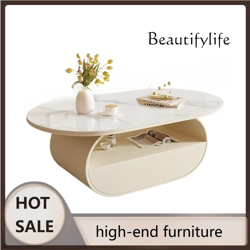 G45 Mesa de Centro Elevável Decorativa Transparente, Mesa Lateral para Quarto, Mesa de Café, Mesa Auxiliar com Mecanismo para Sala de Estar, Móveis