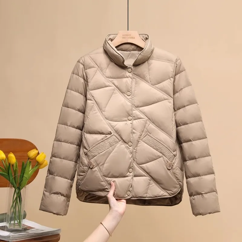 Chaquetas de plumón ligeras y cortas para mujer, abrigos coreanos de plumón de pato blanco para otoño e invierno, novedad de 2023