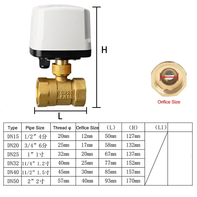 1/2 "3/4" 1 "2" wasserdichter motorisierter Kugel hahn 3/4 V 12V 24V Messing elektrischer Kugel hahn Dreidraht-oder Zweileitungs-Messing kugel hahn – Detail 5