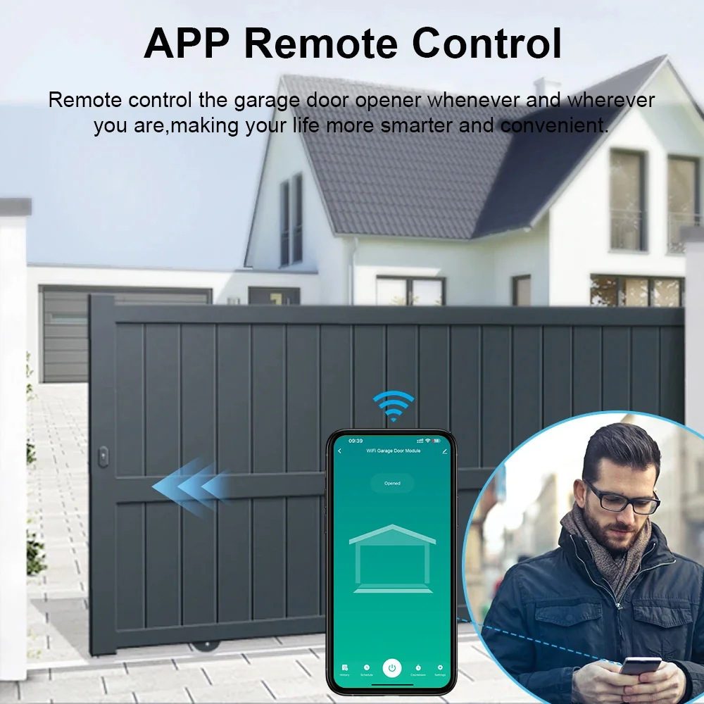 Ouvre-porte de garage intelligent, WiFi, Smart Life, Tuya, télécommande, compatible avec Alexa, Google Home, Voice, aucun hub requis