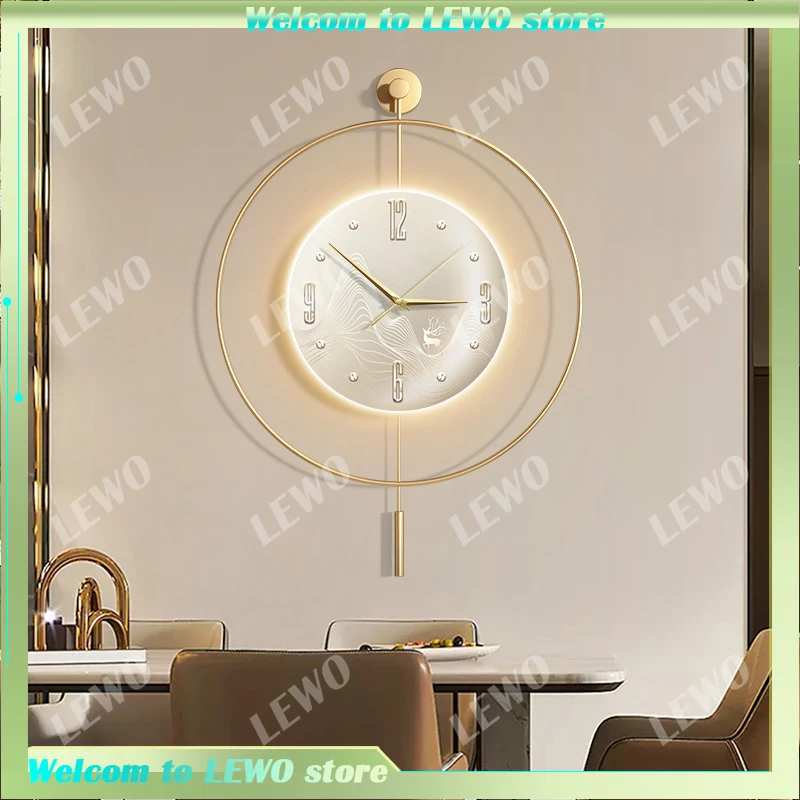 

Luminous Bedroom Clock Wall Led Night Light Interior Designer Wall Clock Pendulum Girls Orologio Da Parete Room Decorarion