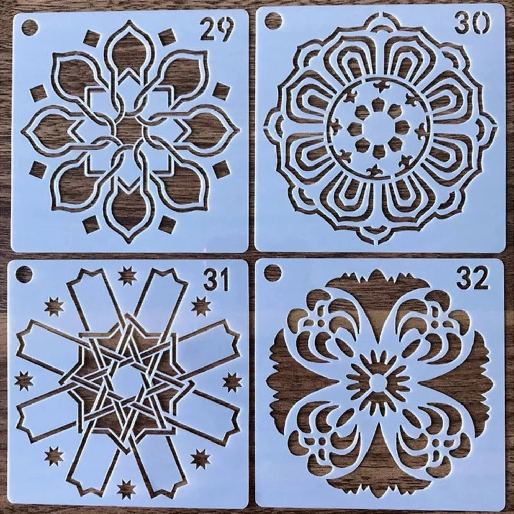 Card Making Painting Template Wall Paper Stencils Scrapbooking Craft Drawing Tool Painting Stencils Mandala Pattern Hollow