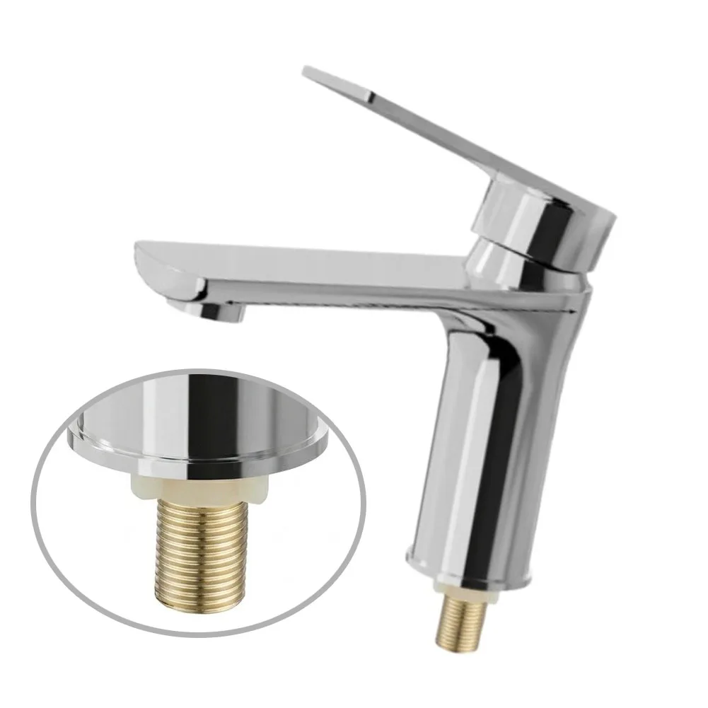 1 Piece Stainless Steel Bathroom Basin Mixer Tap With Water Saving Aerator Single Lever Sink Faucet For Home Bath