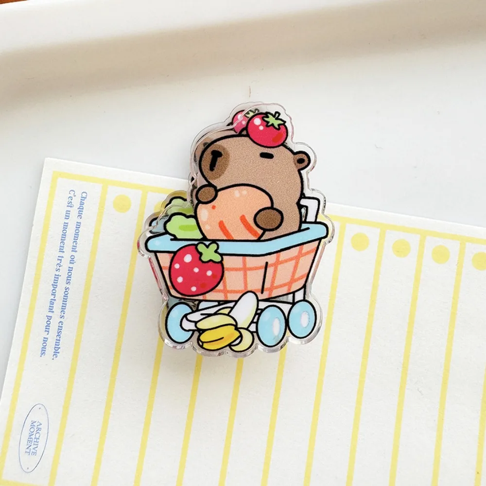 Capybara คลิปหนีบกระดาษสไตล์การ์ตูนใช้งานได้จริงเครื่องเขียนสำนักงานอุปกรณ์การเรียนรู้คลิปปิดผนึกคลิป PP ขนาดเล็ก