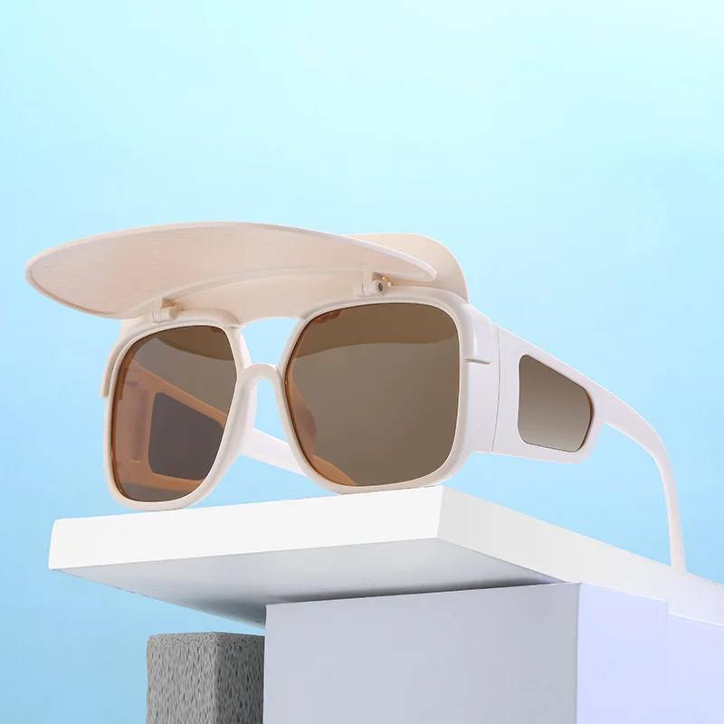 Polarized Sunglasses Summer Outdoor Camping Creative Anti Sunburn Sun Glasses with Sun Visor Men Women Sunscreen Glasses UV400