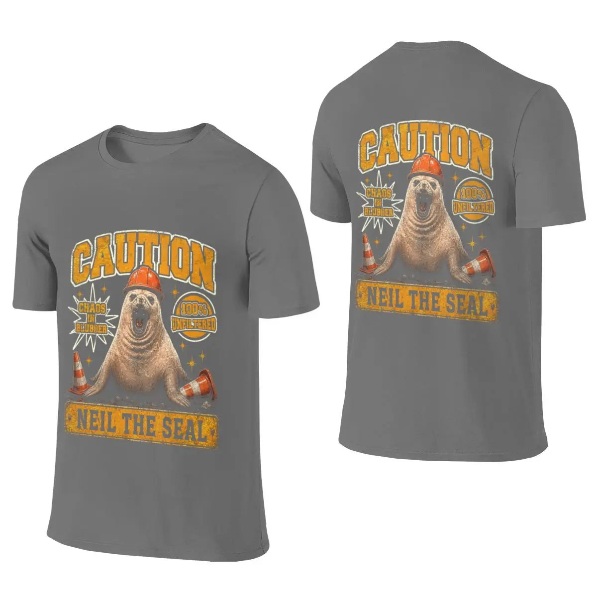 Neil The Seal Neiled It Funny Elephant Seal Meme Long Style Reversible T-shirt Japanese Style Commuting Simple And Elegant Tees