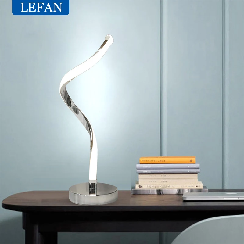 Imagem -05 - Modern Led Espiral Table Light White Warm Light Sala de Estar Acrílico Metal Proteção para os Olhos Leitura Learning Desk Abajur Lamp