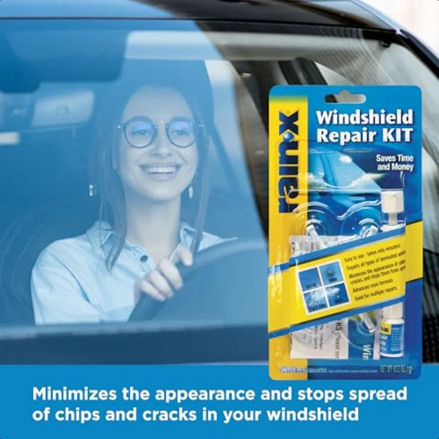 600001 Windshield Repair Kit Quick and Easy Durable Resin Based Windshield Repair Kit for Chips and Cracks Good for Round Damag