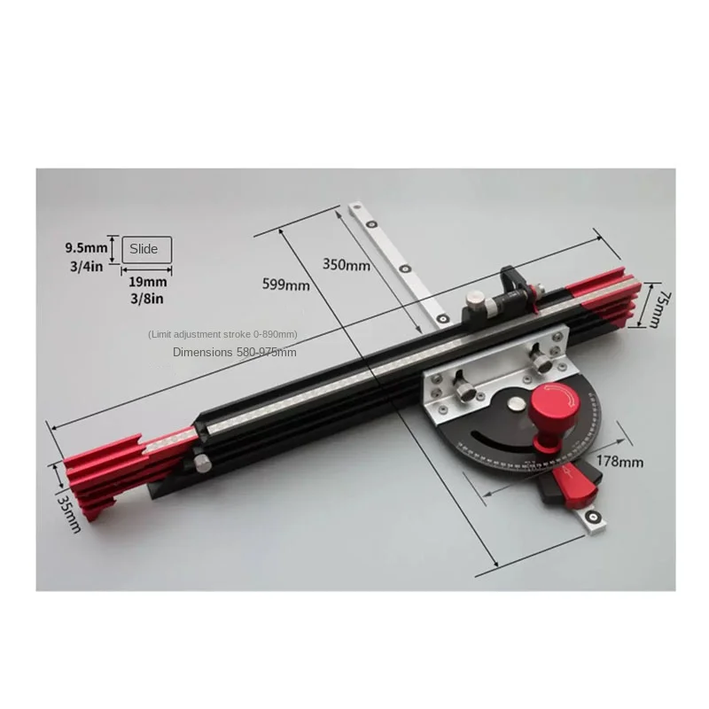 8480 808080 New Push Handle Push Ruler Chute Woodworking Angle Disc Table Saw Band Saw Flip Engraving Machine Tri