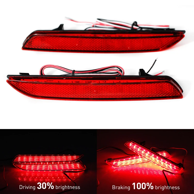 

1 Pair New 12V Highlight Warning Tail Light for Honda Odyssey Fit 2015 2016 Car Rear Bumper Reflector Driving Lights Brake Lamp