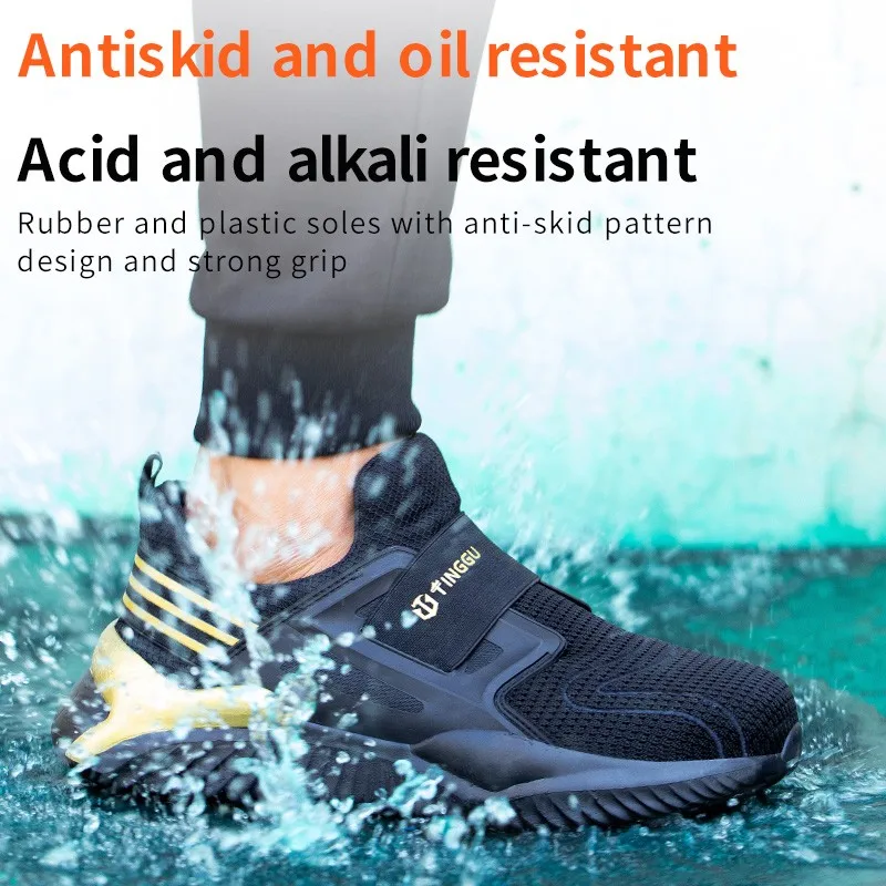 2025 New Four Seasons Safety Shoes Men's Flying Fabric Anti-smashing Anti-piercing Breathable Sneakers Zapatos De Seguridad