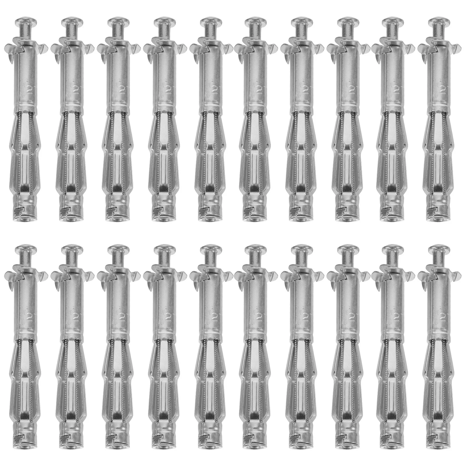 

20Sets Hollow Door Anchors Jack Nuts Expansion Screws Galvanized Steel Hollow Design Durable Rustproof Attachments for Wall