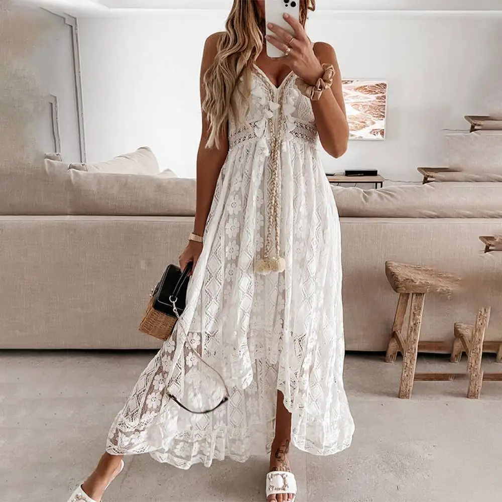 Camis Dress for Women 2023 Vestido Evening Dress Korean Vintage Summer Elegant Beach Bohemian Long Dresses for Female Clothing