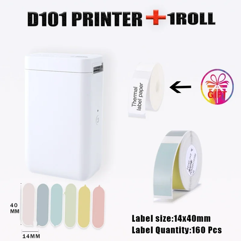 Lightweight Niimbot D101 Thermal Label Printer Widely Used for Cable/Switch Label/Name/Index Stickers/Price Label in Supermarket