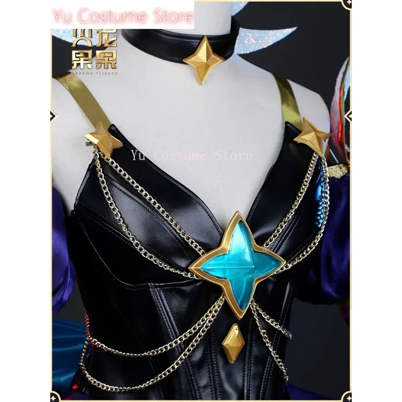 أزياء يو LOL برستيج ستار جارديان سيندرا التأثيرية أزياء حفلات الرسوم المتحركة أزياء الهالوين للعب الأدوار مجموعة كاملة 5؛ c، 8'z،6.