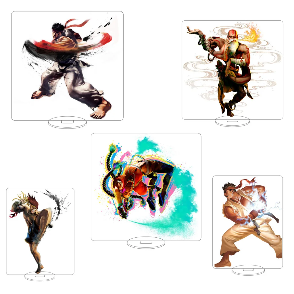 

16CM Anime Street Fighter Chun-Li Ryū GEKI Ken Masters Retsu Edmond Honda Joe Mike Cos Acrylic Figure Stand Gifts Ornaments
