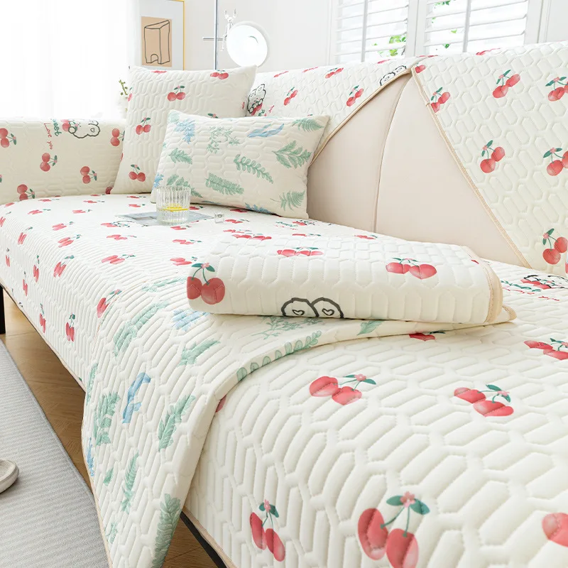 Summer Cool Sofa Cover Anti-Slip Breathable Waterproof Sofa Cushion Cute Fabric Universal Sofa Covers Decoration Home