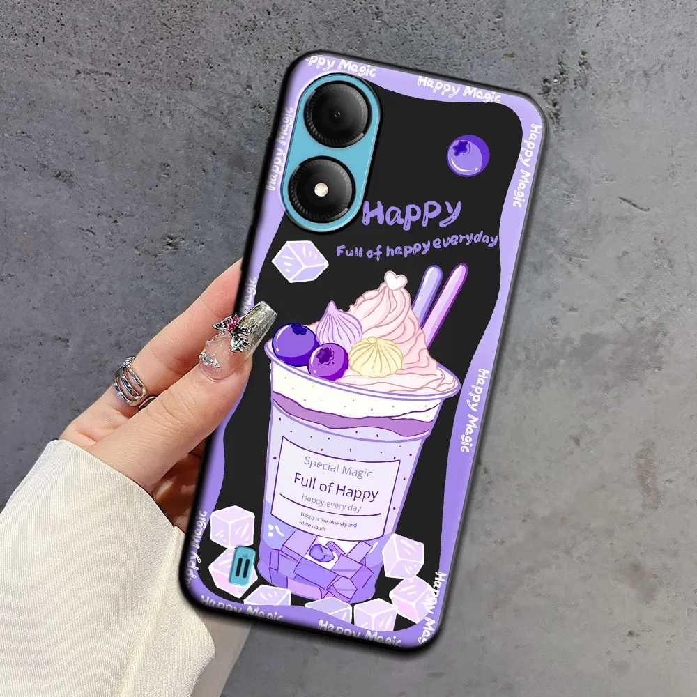 For ZTE Blade A33S Case Cartoon Ice Cream Soft Silicone TPU Astronaut Phone Case For ZTE Blade A33s Fashion Back Cover Bumper