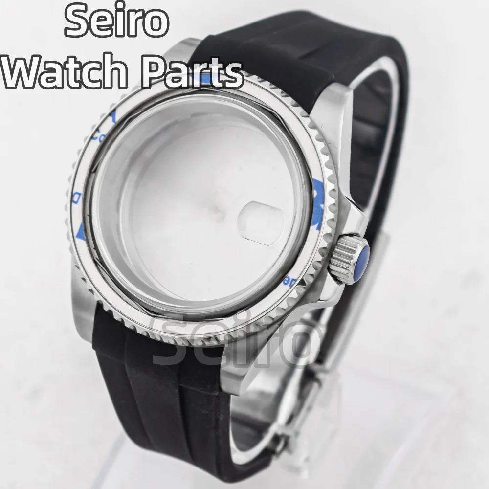 

Men 40mm Watch Case Rubber Strap Sapphire Crystal Waterproof Parts For SUB GMT NH34/NH35/NH36 ETA2824 PT5000 Miyota8215 Movement