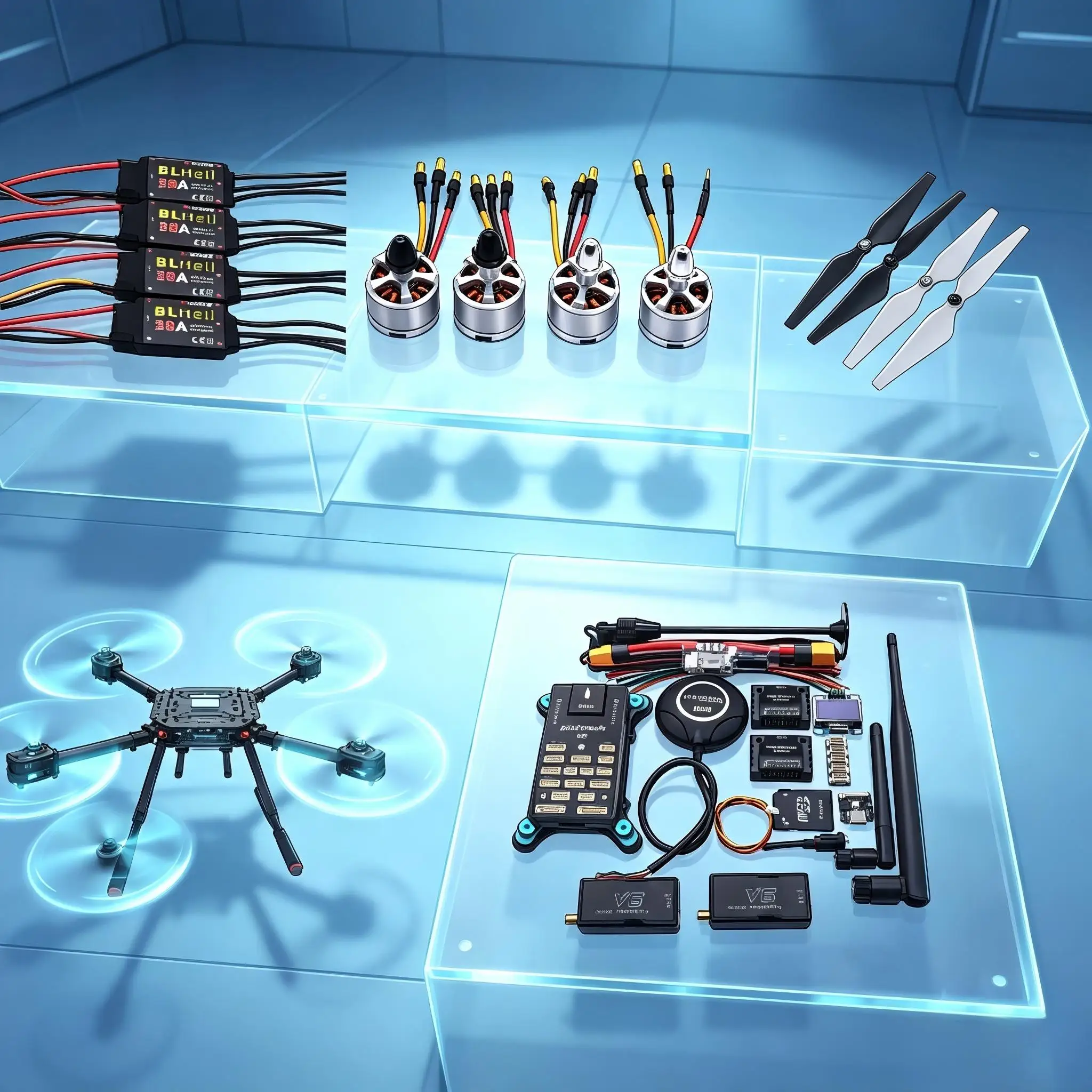 Angeltoy Carbon Fiber 450 Frame flight control copter Quadcopter BLHELI  30A 2212 Motor ESC wifi module With Landing Gear