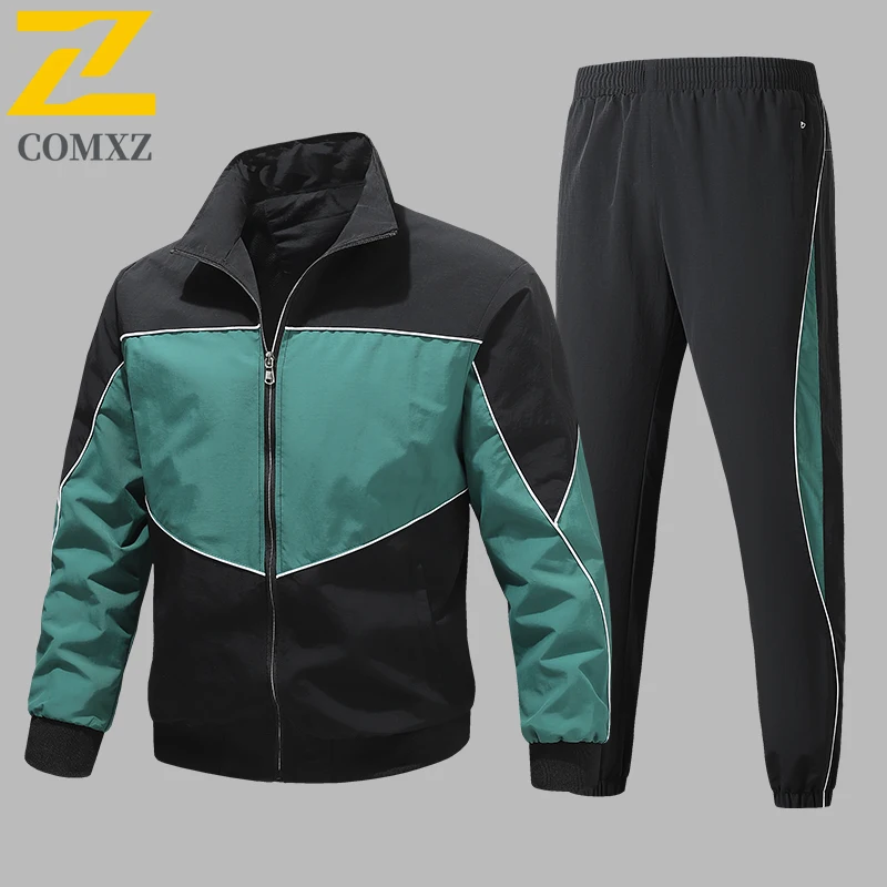 

Comxz Sportswear Tracksuit Sets Windbreaker Full Zip Breathable Mesh Jacket+Pants Men Women Outdoor Running Casual Coat Clothes