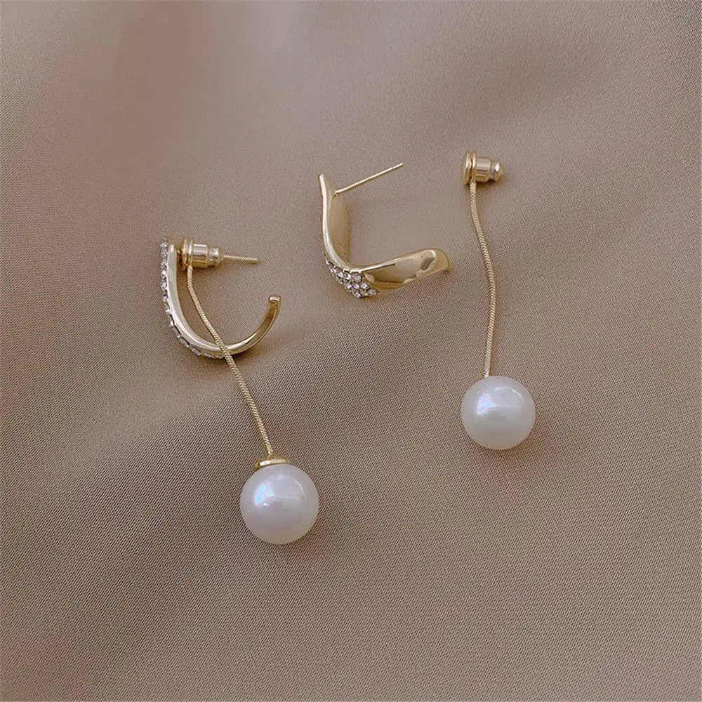 Retro Women Dangler Tassel Drop Dangle Pearl Crystal Jewelry Gift Earrings Studs