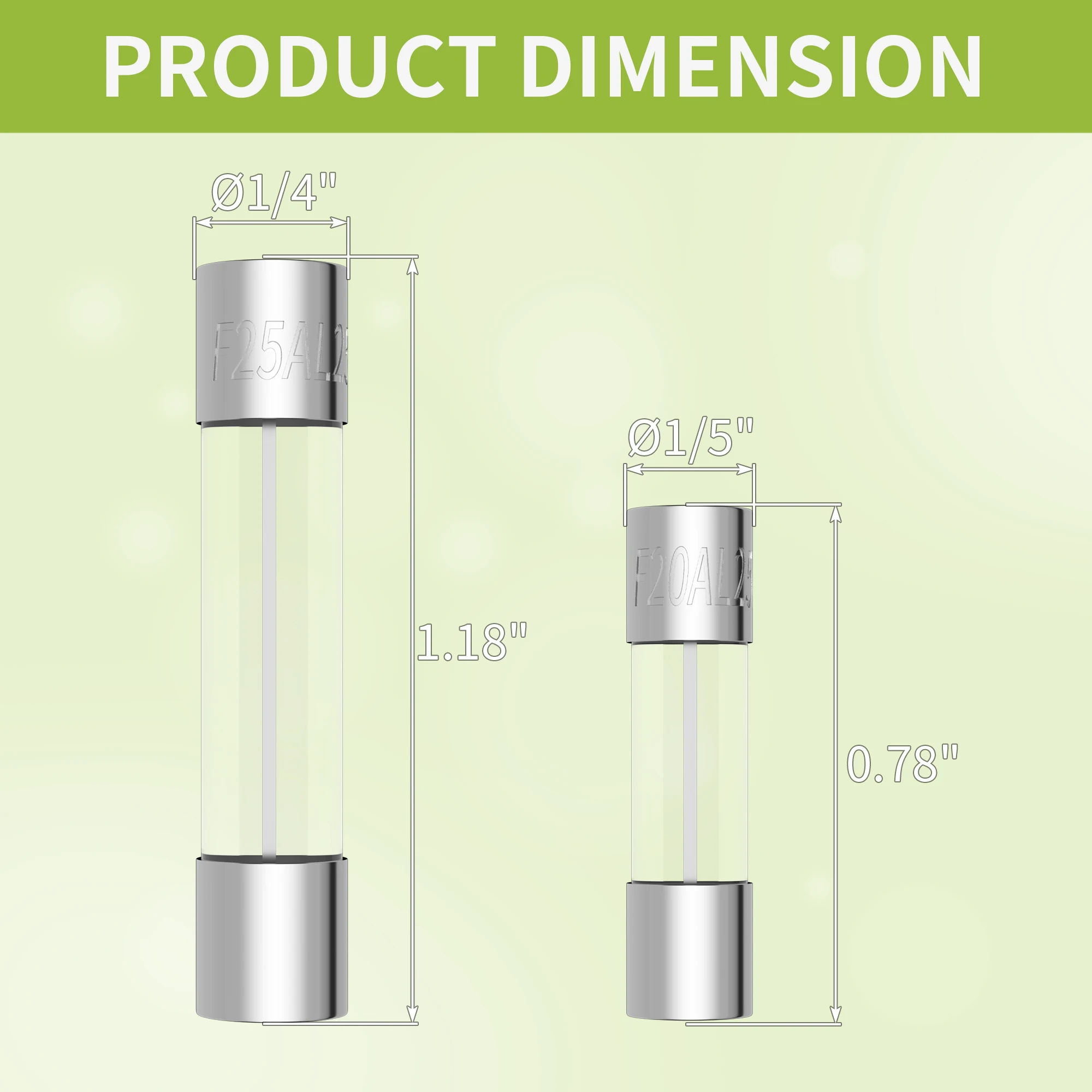 DaierTek 고속 블로우 유리 퓨즈 모음 키트, 24 값 자동 퓨즈 모음 키트, 250V, 5x20mm, 6x30mm, 360 개