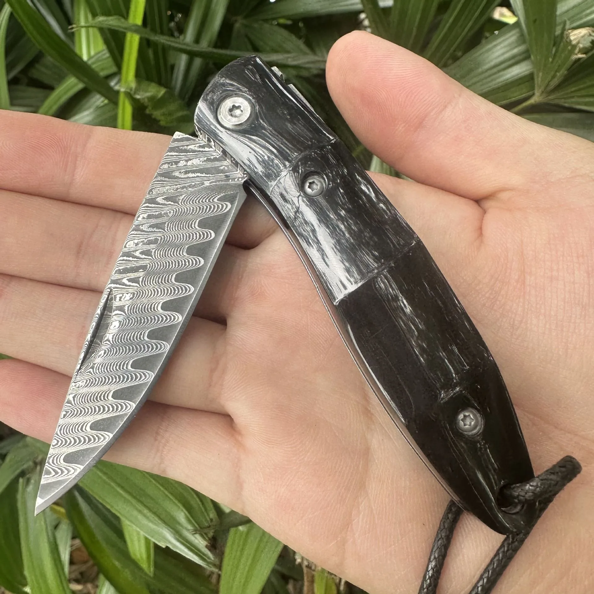 2025 جديد VG10 دمشق سكين للفرد ، مقبض قرن الجاموس المياه ، في الهواء الطلق EDC التخييم بقاء وأداة جامعي #2