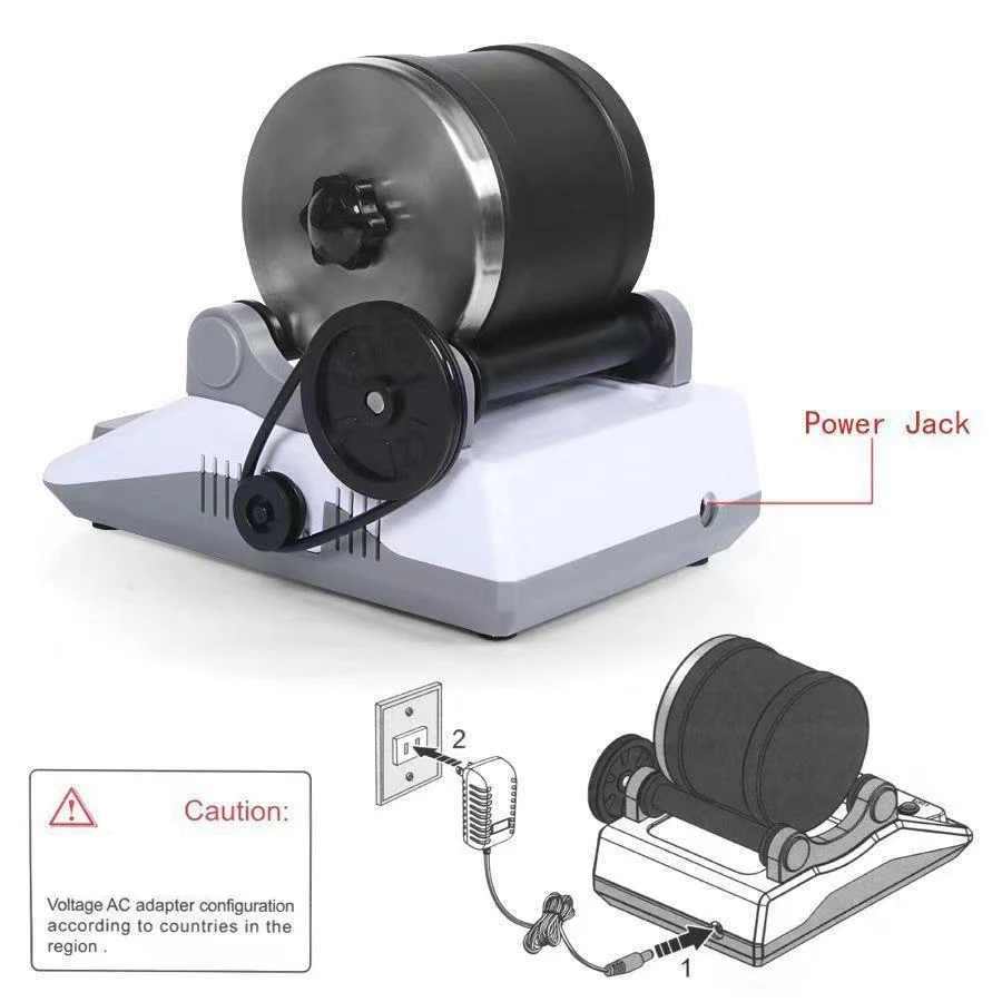 DIY Electric Rock Tumbler Rock Tumbler Polisher Kit Toy with Rough Gemstone Polishing Grit for Adult Kids Polishing Machine 220V