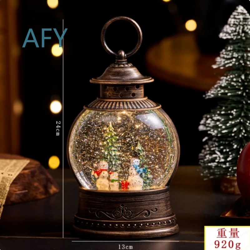 Santa Claus Music Snow Globe Ornament for Christmas Decor Creative Gift for Home Party Scene Arrangement Festive Holiday