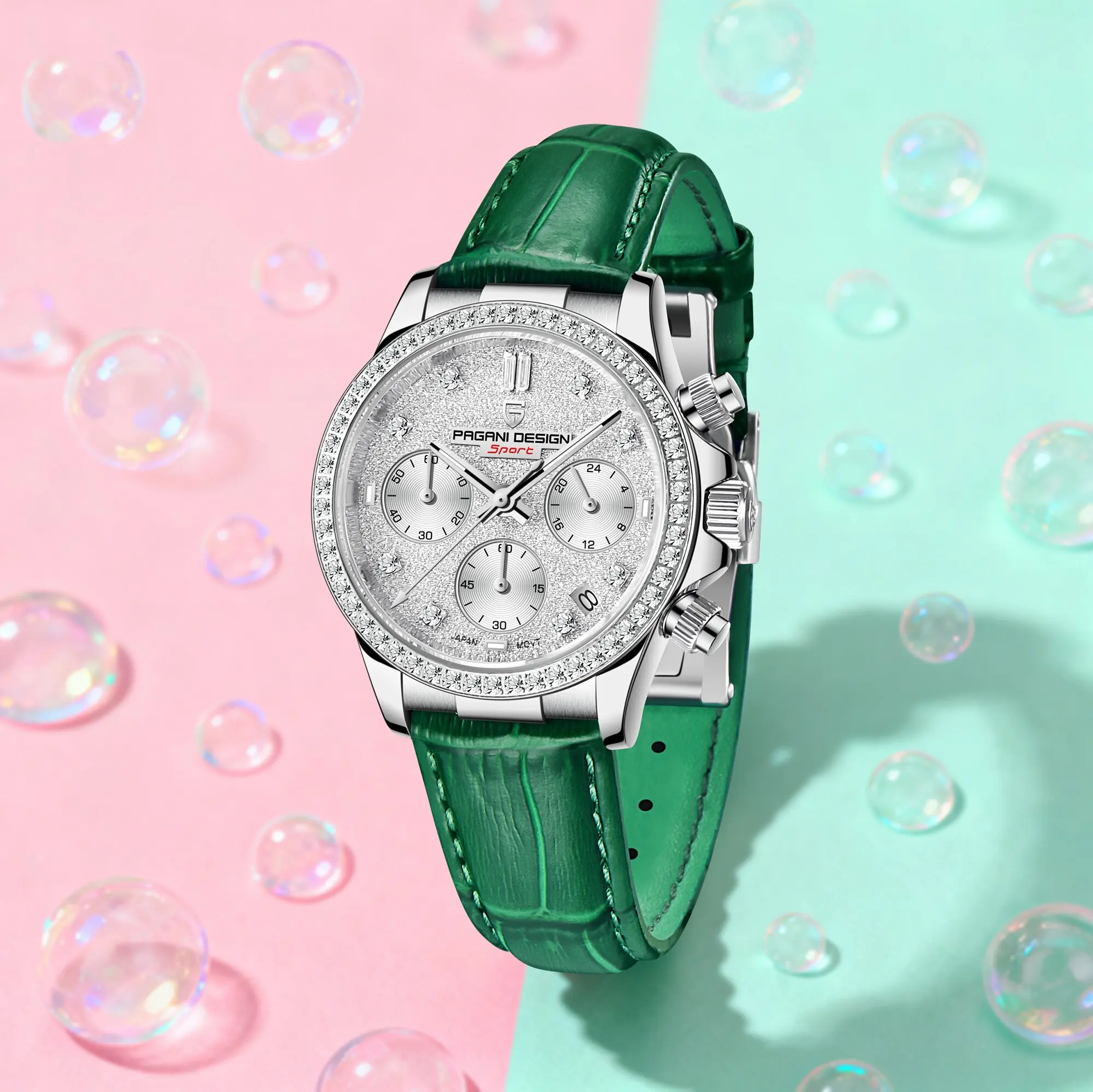 

PAGANI DESIGN Ladies Quartz Watch Elegant Retro Literary Leather Strap Small Three-Pin Luminous 100m Waterproof Diamond Watch