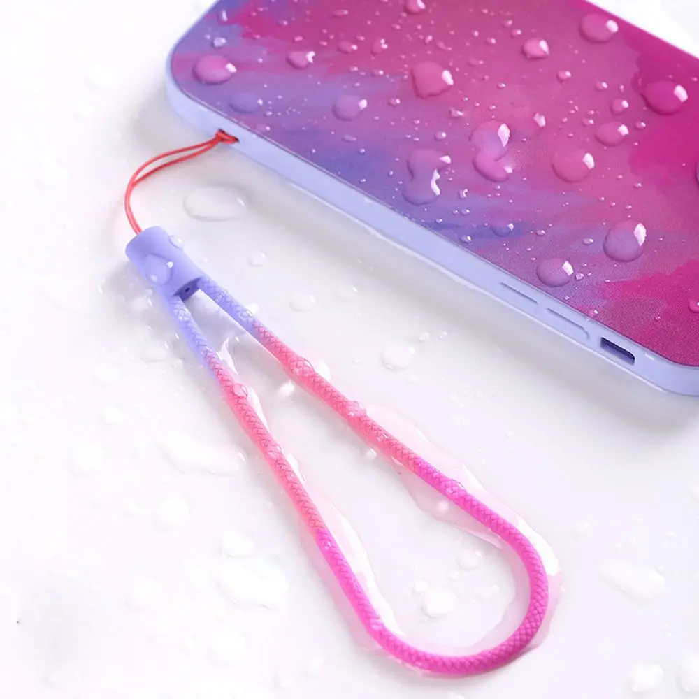 Short Rope Key Straps Hand Strap Phone Charms Phone Hanging Rope Watercolor Woven Pattern Wrist Hand Strap Mobile Phone Strap