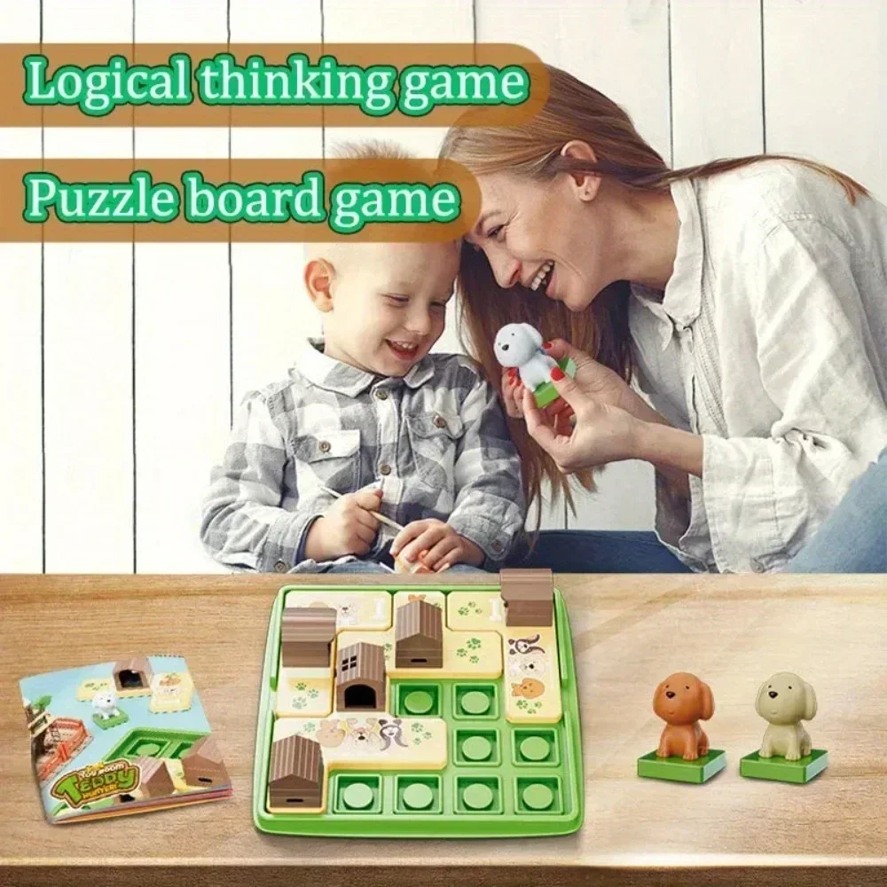 Pai-filho brinquedos educativos interativos crianças labirinto do cão quebra-cabeças pensamento lógico treinamento jogo de tabuleiro jogos de atividades de viagem
