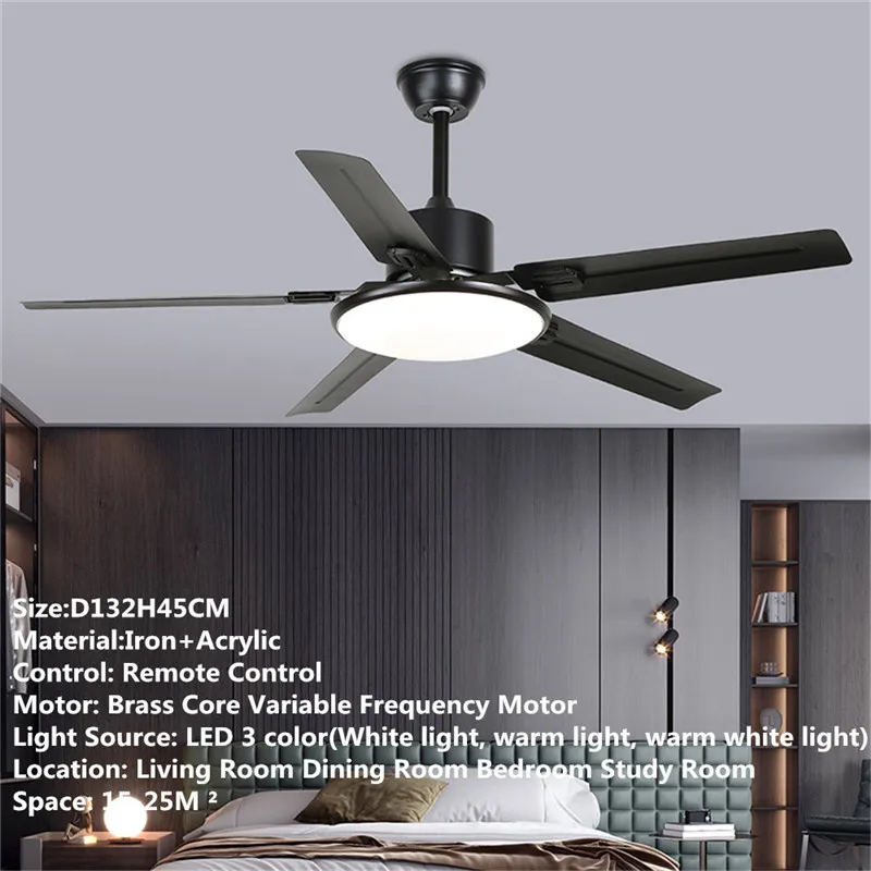 OUFULA Ventilatore moderno Luce di lusso Soggiorno Ristorante Camera da letto Studio Ventilatore da soffitto a LED Luce ventilatore elettrico remoto