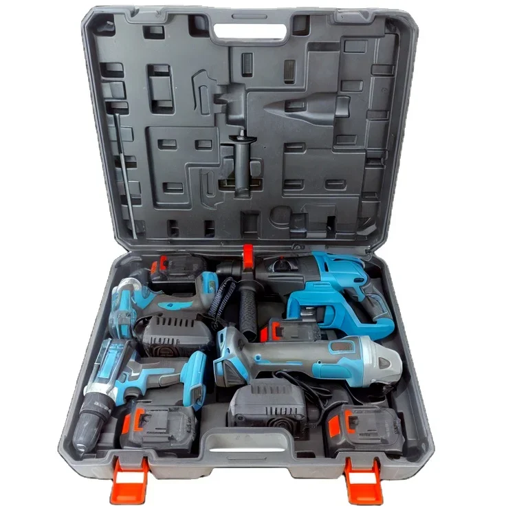 

004 Tool sets electric 21v Portable Cordless Lithium Electric Tool 4-piece electrical tool kit set