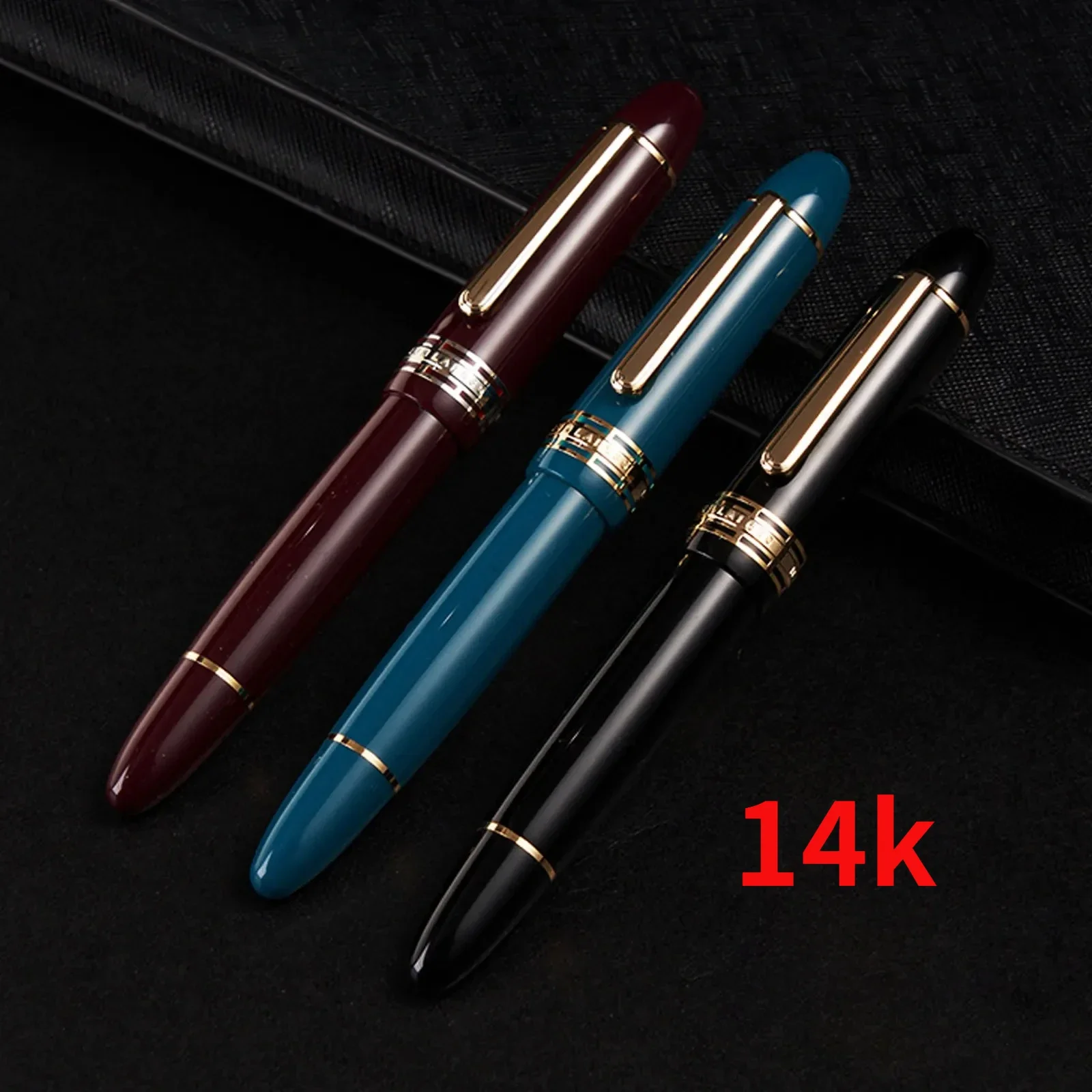 Hot Wing Sung 630 Fountain Pen 14K Gold Nib Wave Long Knife Nib Piston Gold Clip Resin Pen Stationery Business Writing Gifts