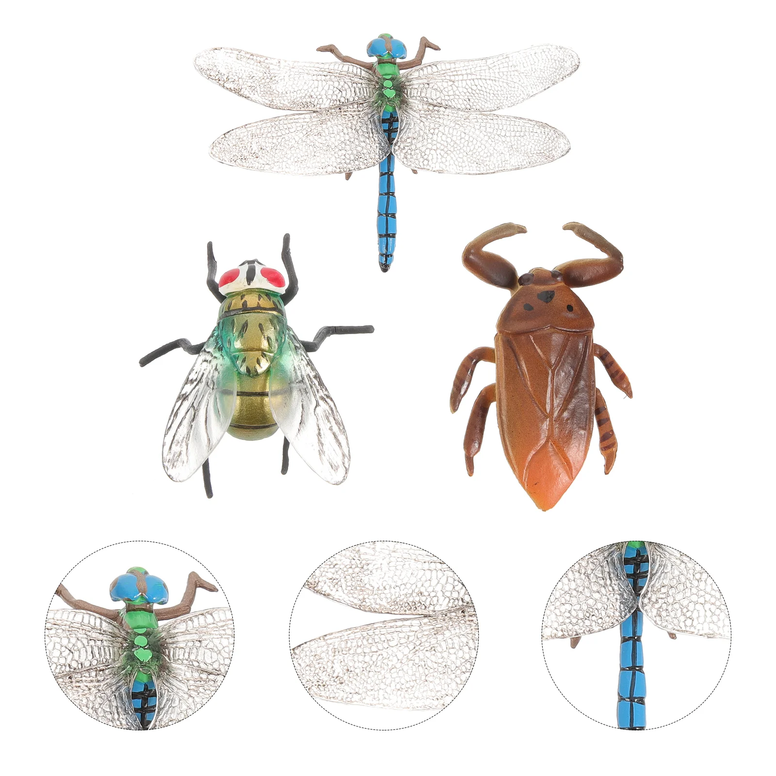 3 Pcs Simulated Insects Toy Interesting Kids Plaything Stick Educational Children Household Plastic Bugs and for