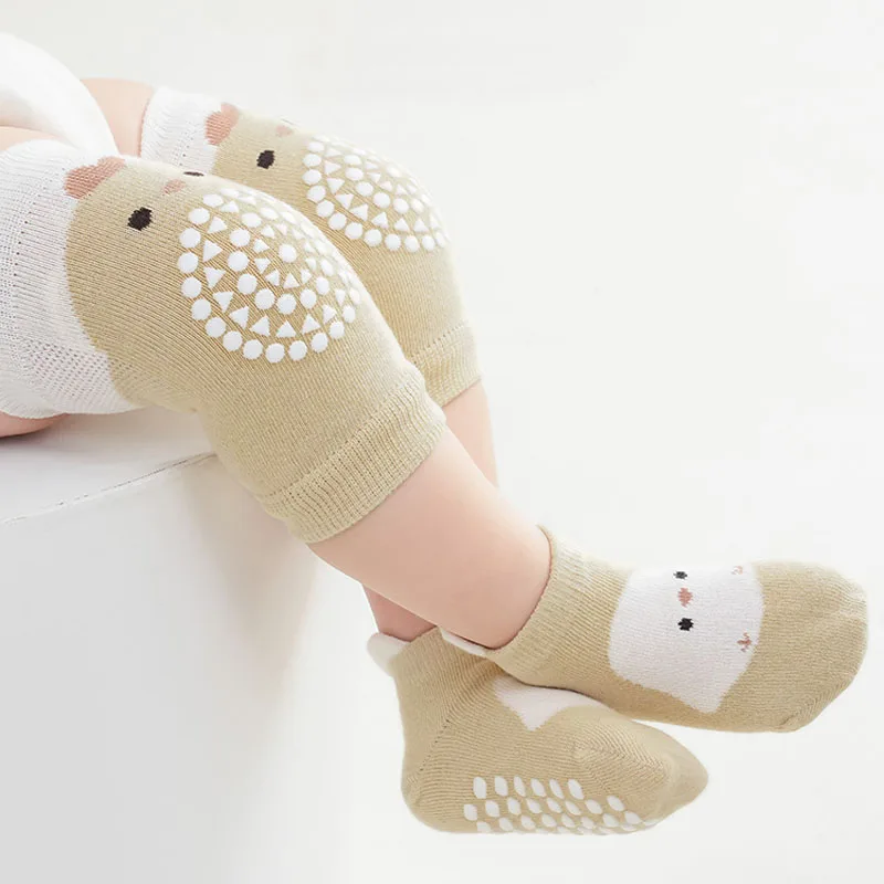 1 Set Socken und Knieschoner für Babys, rutschfeste Socken, niedliches Cartoon-Muster, für Kinder, Jungen, Mädchen, Kleinkinder, Bodensocken, Knieschoner – Detail 7