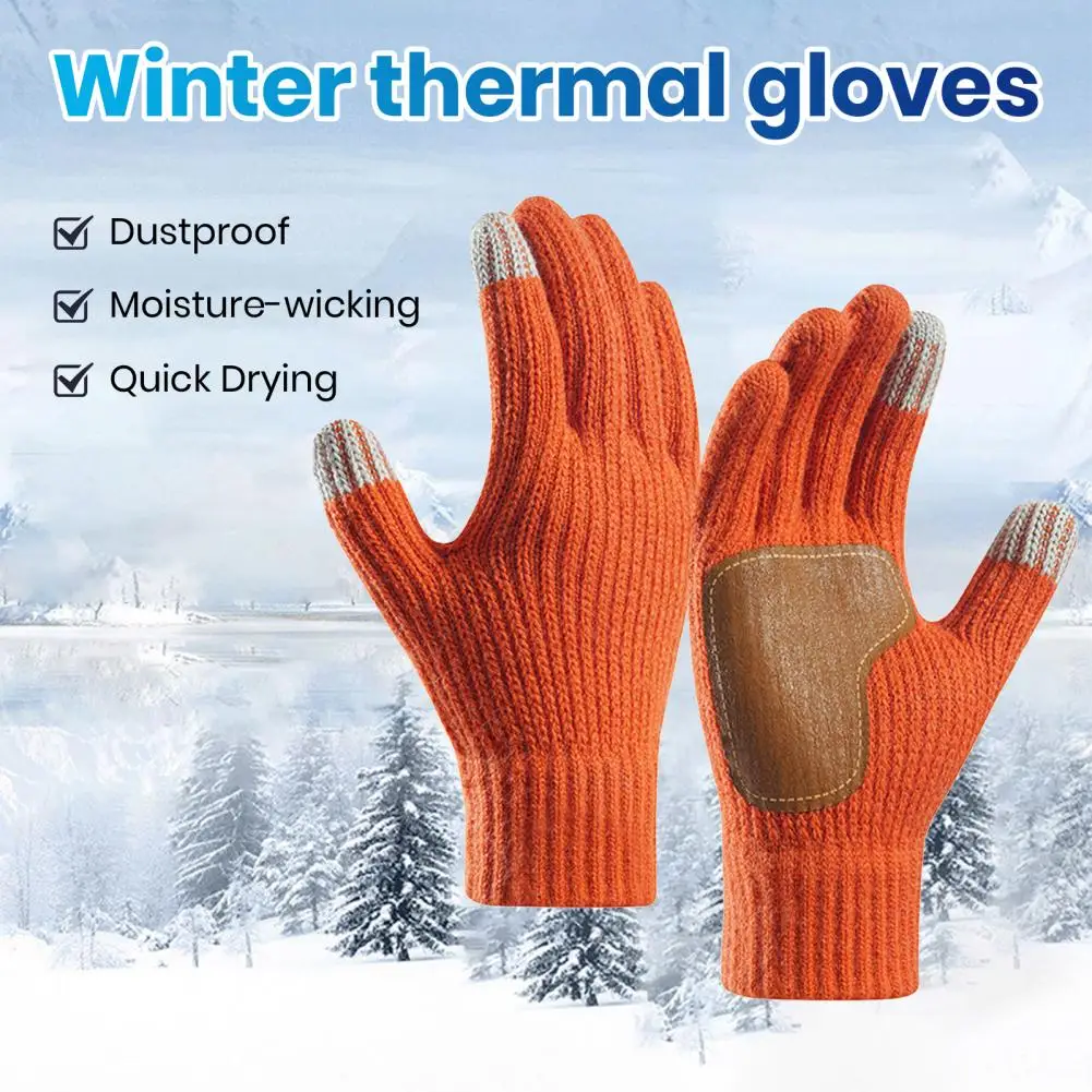 قفازات تركيز الحرارة قفازات الشتاء لمس للرجال والنساء قفازات محبوكة دافئة مع النخيل المضادة للانزلاق للخارجية لفصل الشتاء