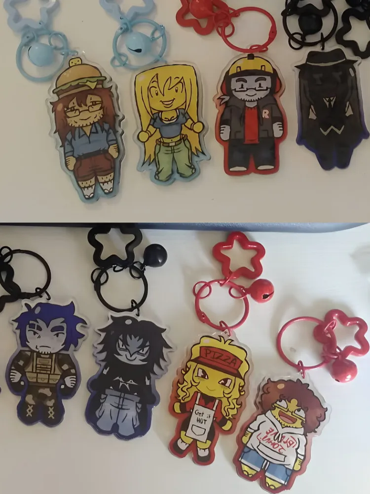 تشيبي فورساكن سلاسل المفاتيح الاكريليك لطيف قلادة شخصية لعبة الرسوم المتحركة