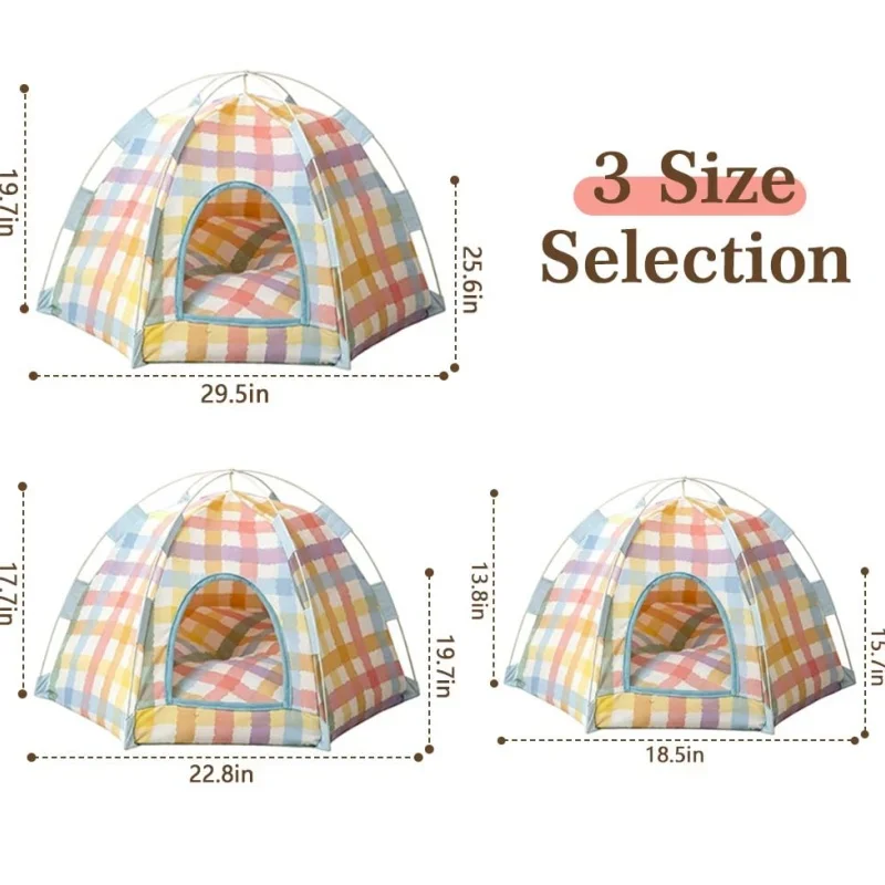 Breathable cotton summer cooling folding sustainable use mat cat nest camping tent removable washable bed house