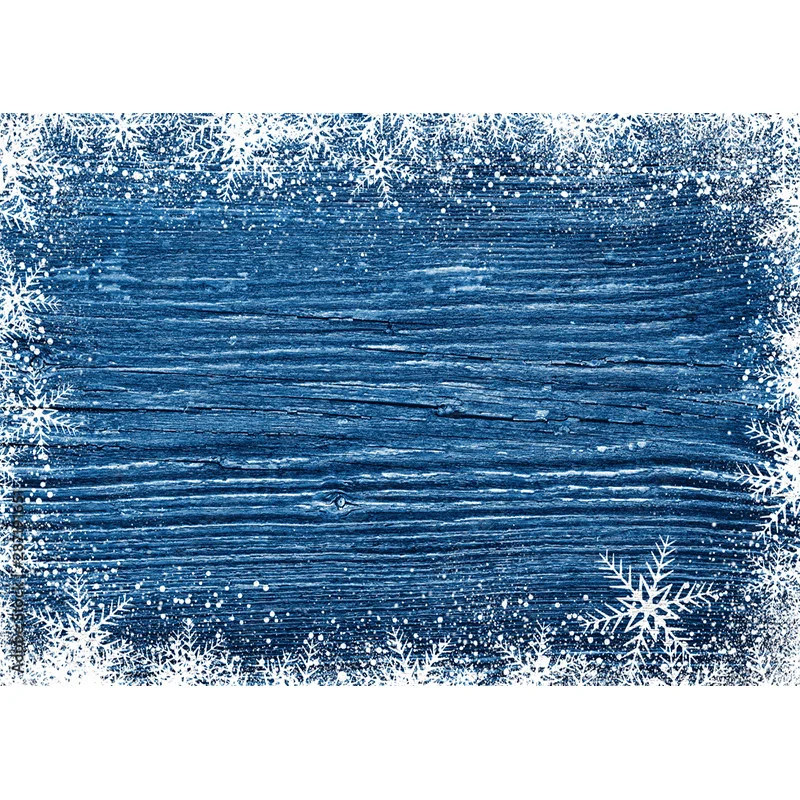 Christmas Theme Photography Background Snowflake Wood Plank Portrait Backdrops For Photo Studio Props 21121 TU-02