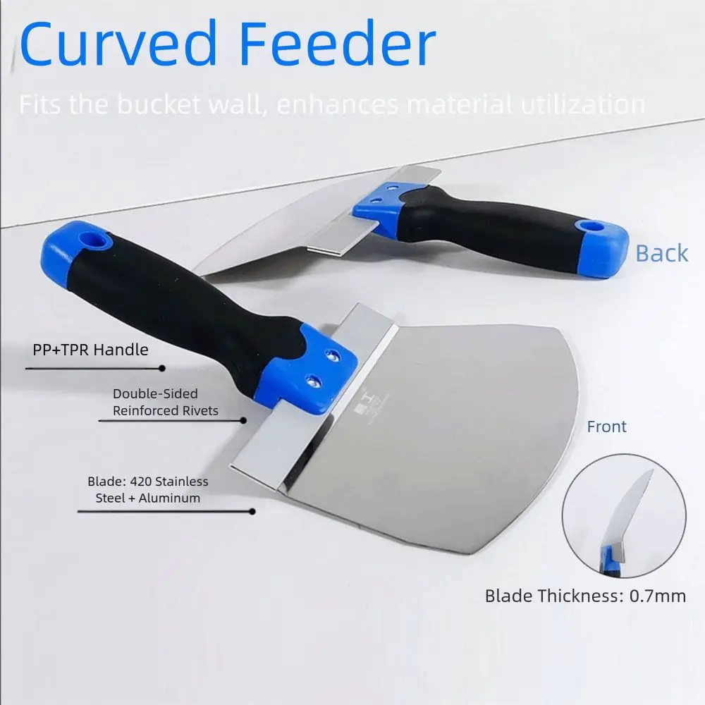 أداة يدوية مكشطة طلاء من الفولاذ المقاوم للصدأ سطح أملس محمول طلاء جدران مجرفة معجون قبضة مريحة متعددة الأغراض