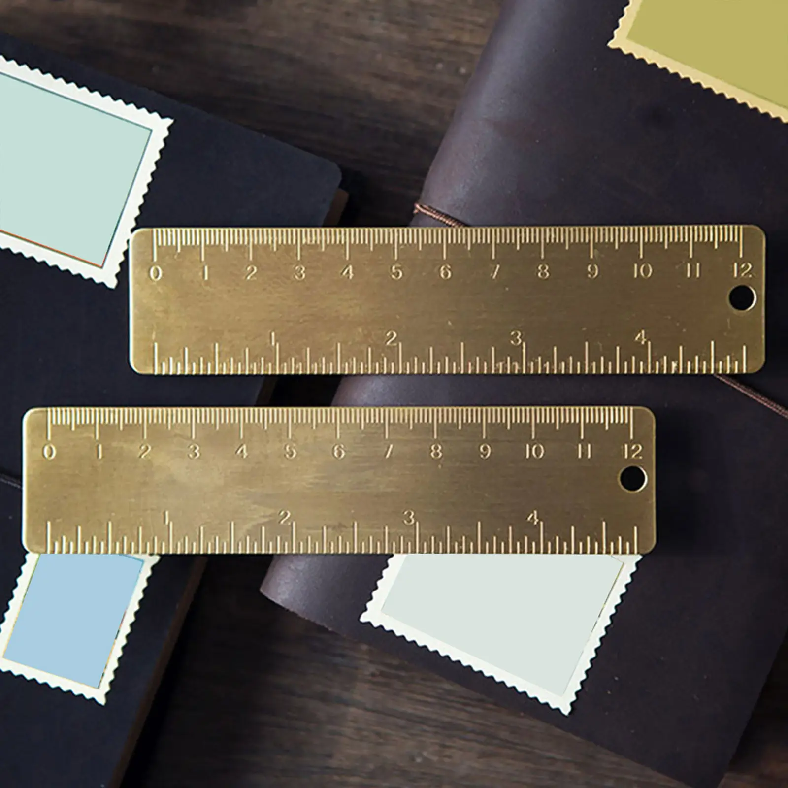 

1 шт. Миниатюрная ретро-линейка из латуни 15 см, медный измерительный инструмент ручной работы, гравированная шкала, закладка, маленькая линейка, инструмент для черчения