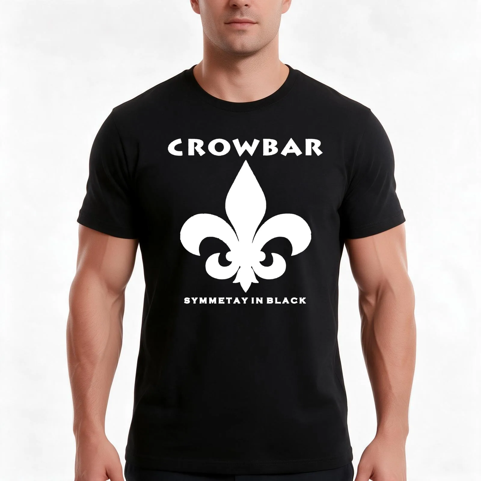 symmetay crowbar in black T-Shirt, Summer Casual Cotton Tee, Oversized Streetwear Tops, Vintage Graphic Print, Unisex Men Women