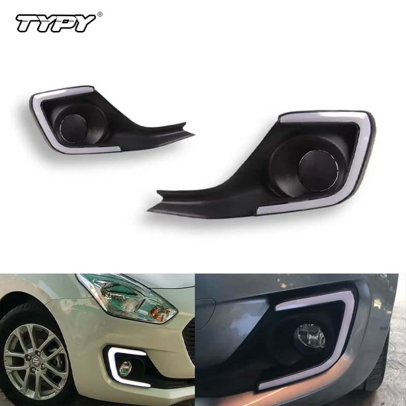 

TYPY Car LED Daytime Running Headlamps For Suzuki Swift 2018 2019 , 2 Color White Yellow Blue,Led Front Fog Lamps Kit