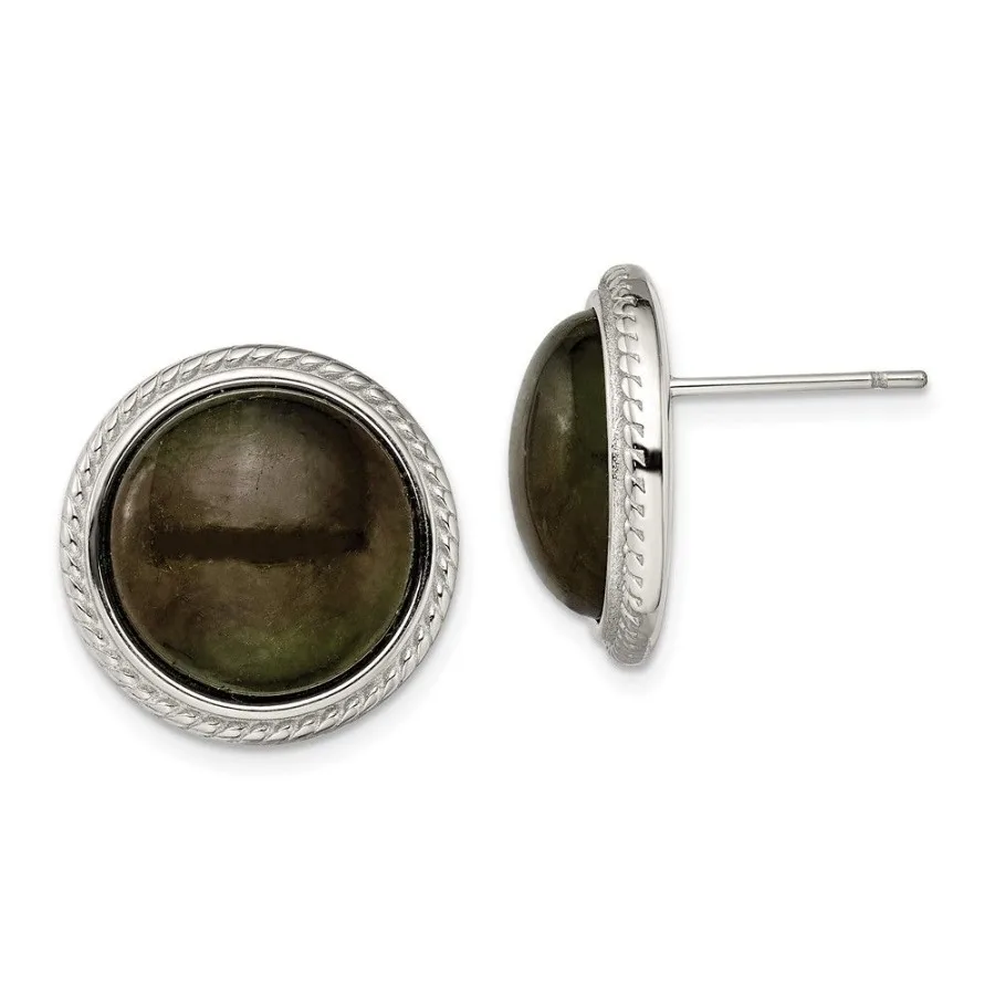 

Stainless Steel Polished Labradorite Post Earrings