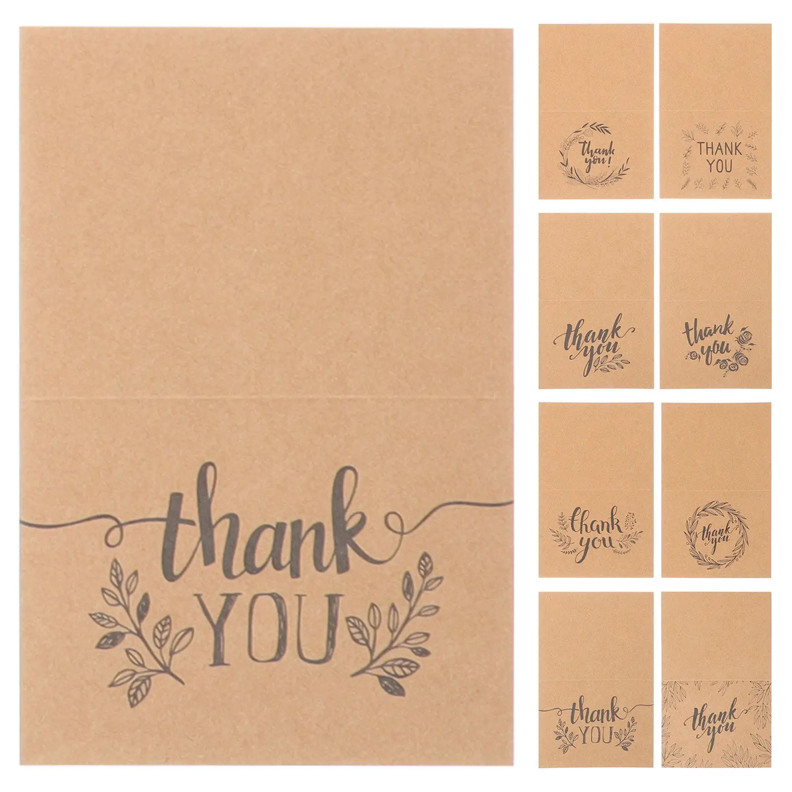 

16Sets Thank You Cards Kraft Paper Blank Small Business Greeting Cards for Customer Orders Gifts Thank You Notes