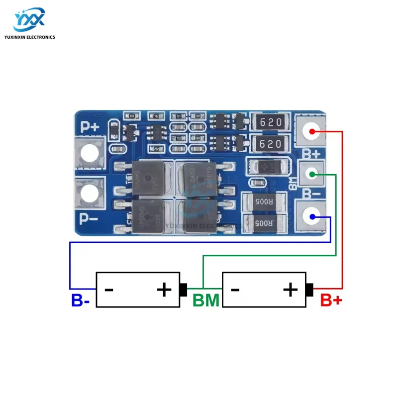 1PCS 2S 10A 18650 Lithium Battery Protection Board 7.4V 8.4V with Balanced Function Overcharged Protection
